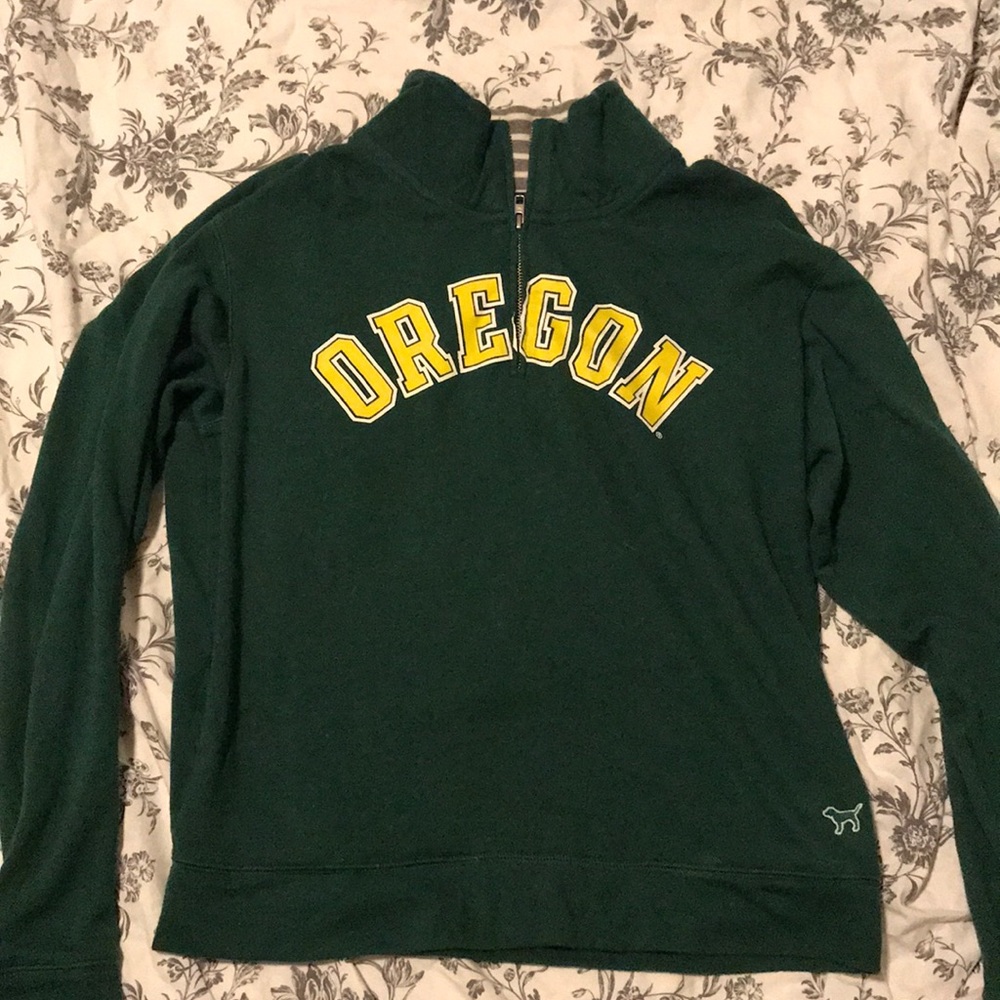 LOVE PINK oregon ducks half zip